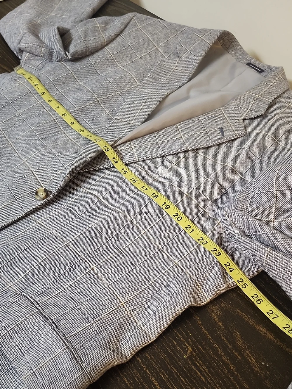 Stafford Sport Coat Blazer Mens Size 50 R Linen Cotton Blend Blue Window Pane